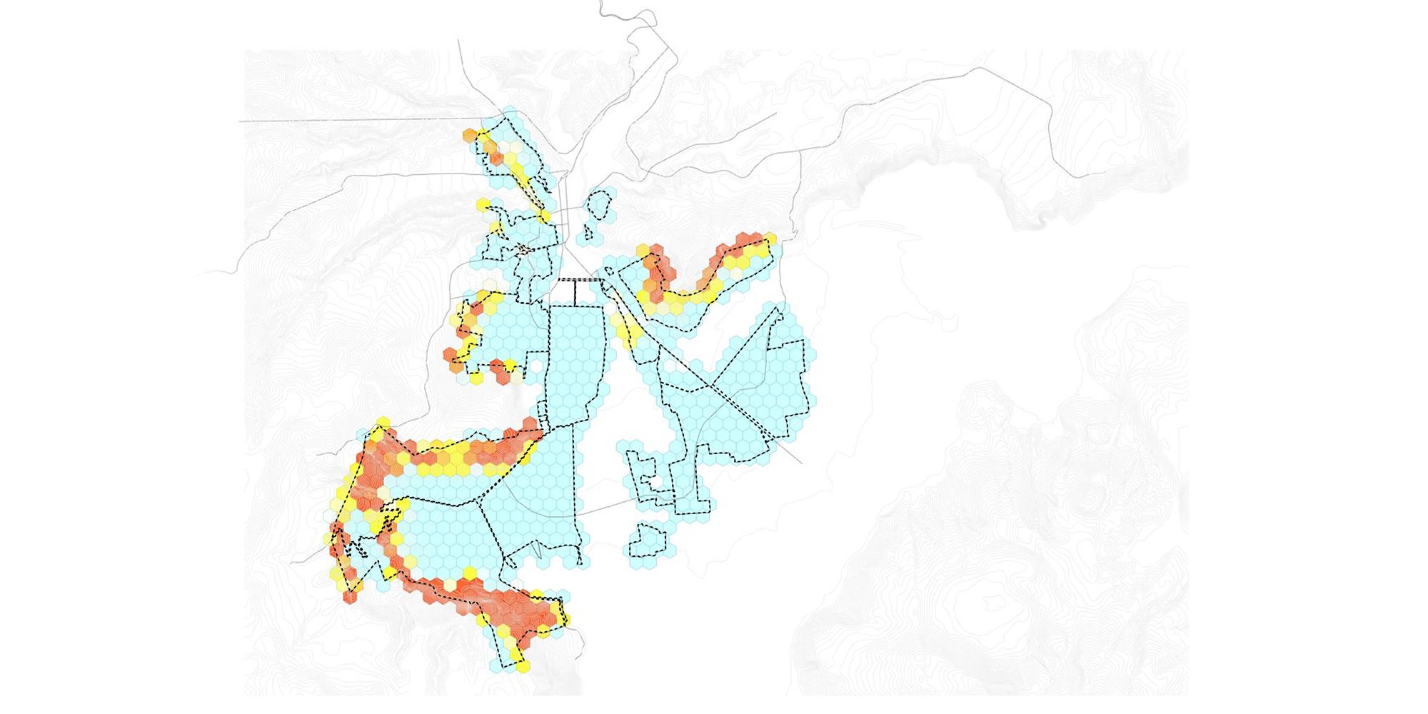 Map of Guatemala City with highlighted zones